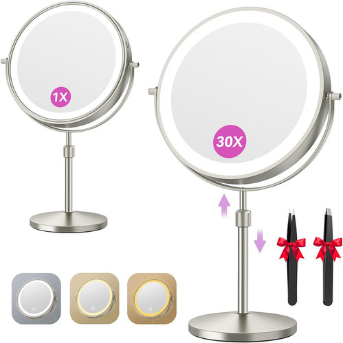 Auxmir makeup mirror - 9", 30x