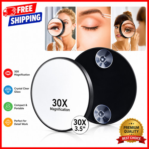 Round magnifying makeup mirror - magnifying,