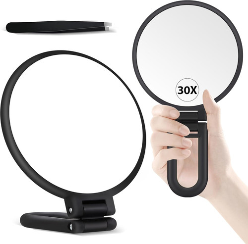 30x magnifying mirror hand - magnifying,