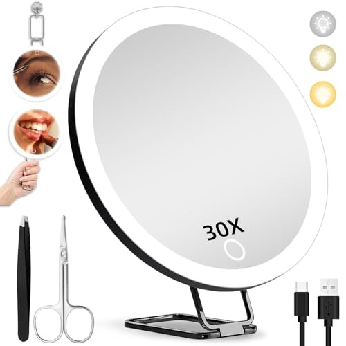 Hmggoofa 30x magnifying mirror - 30x,