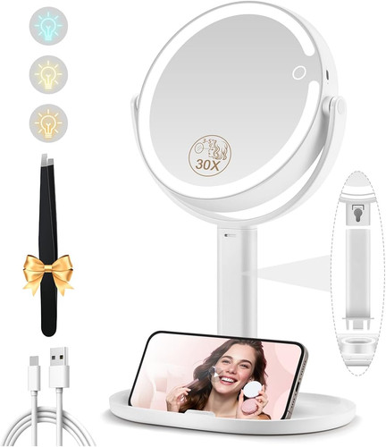 Magnifying mirror with light - magnifying,