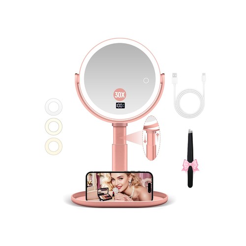 Magnifying mirror with light - magnifying,