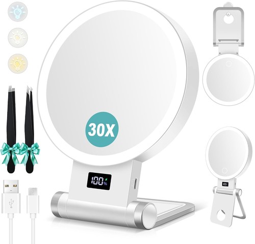 Magnifying mirror with light - magnifying,