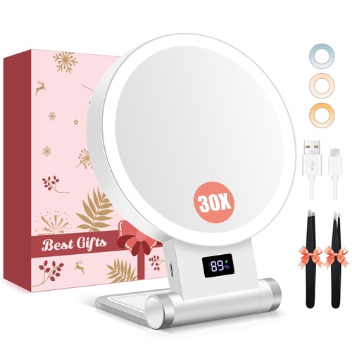 Magnifying mirror with - with, light