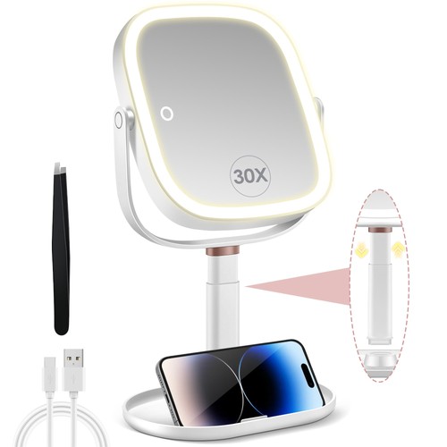 Lighted magnifying mirror 30x - mirror,